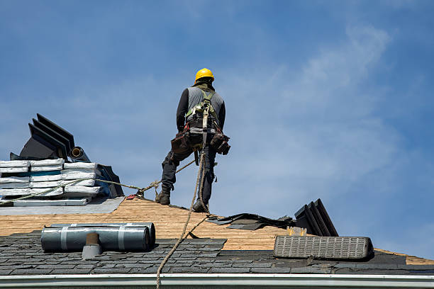 Professional Gutter Installation technician working in Oriska, ND